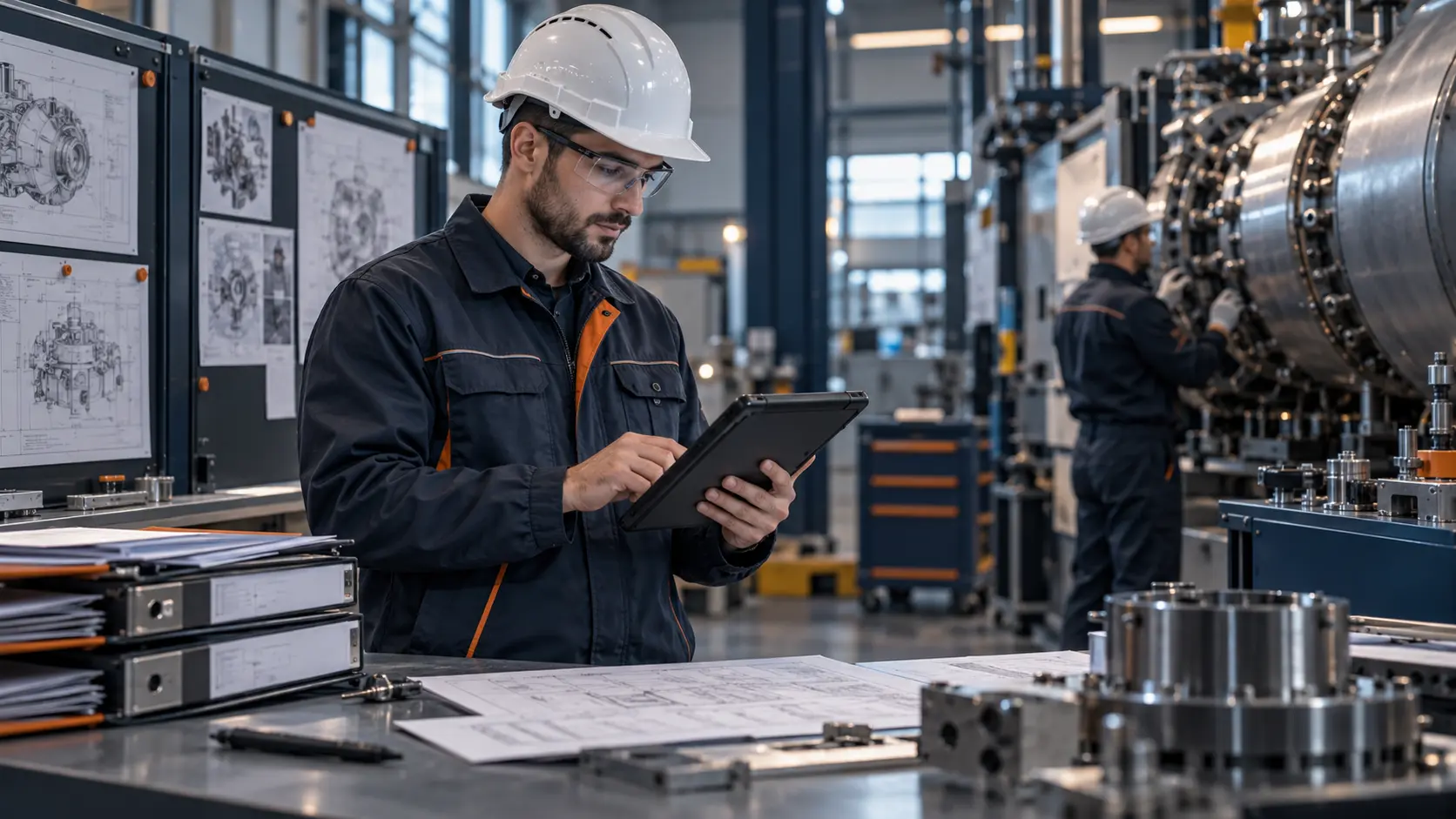 Ingénieur consultant une documentation industrielle maîtrisée sur le terrain